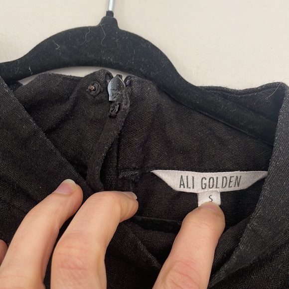 Ali Golden - Black Raw Silk Mock Neck Tank - Size Small - Picture 5 of 6